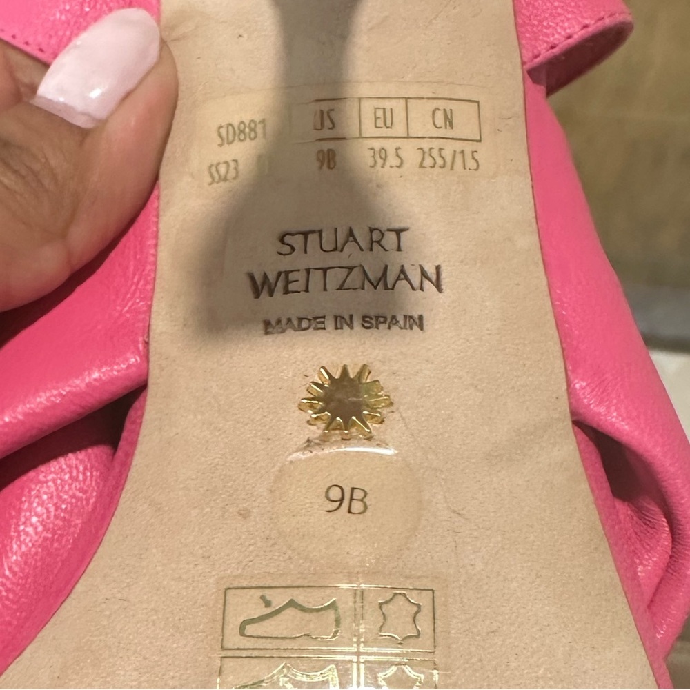 🌹STUART WEITZMAN🌹 Playa Knot Leather Stiletto Sandals Size: 9B - Picture 12 of 13